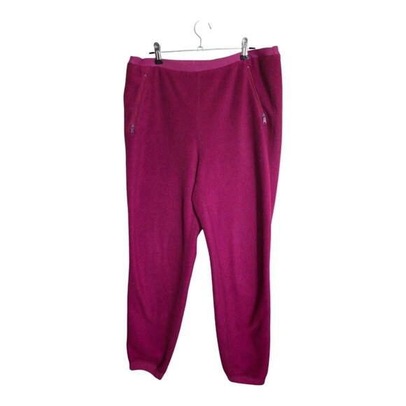 Vtg Patagonia Pants Womens 12 Raspberry Fleece Gorpcore Camping Athleisure USA - Picture 1 of 13